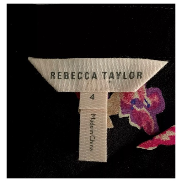 Rebecca Taylor | Mia Pleat Top Sleeveless V-Neck Silk/Spandex Floral - Picture 9 of 12